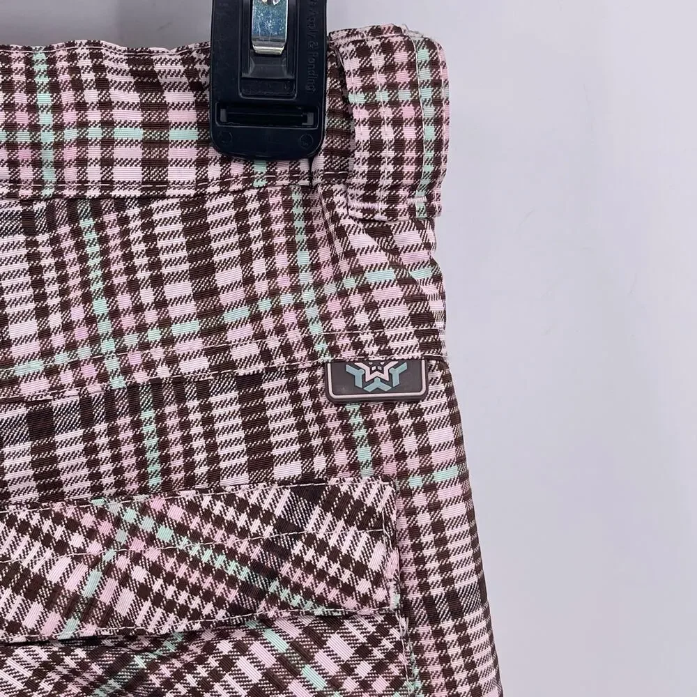 Cherokee Youth Sz L Pink Plaid Checkered Snow Ski Pants Adjustable Waist Girls - Picture 6 of 9